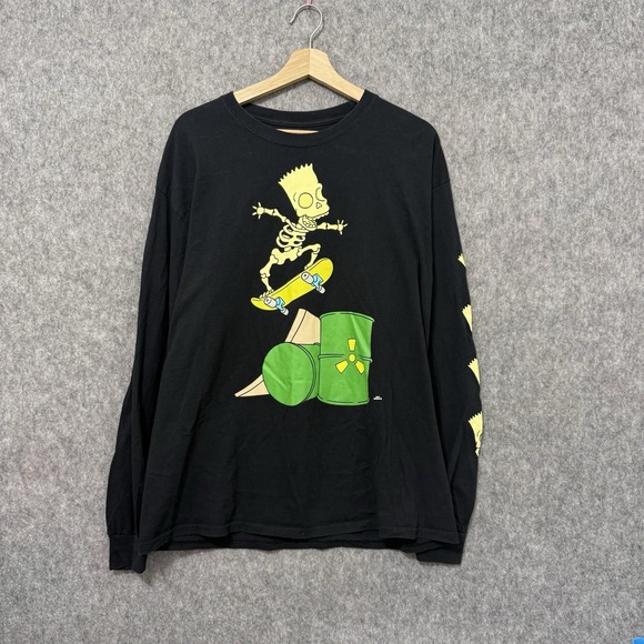 The Simpsons Other - The Simpsons Bart Simpson Long Sleeve T-Shirt Men's Large Black Skateboard